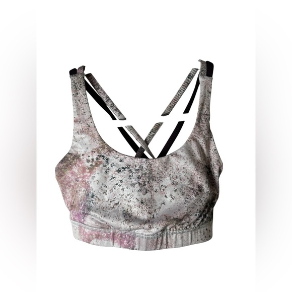 Lululemon Energy Bra Sugar Crush Multi Black Cherry Size 8 - Picture 3 of 9